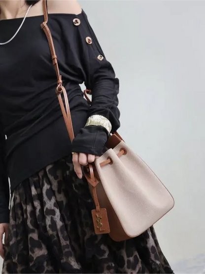 Canvas bucket bag