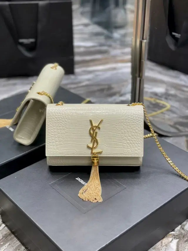 small Kate series small crocodile pattern tassel bag