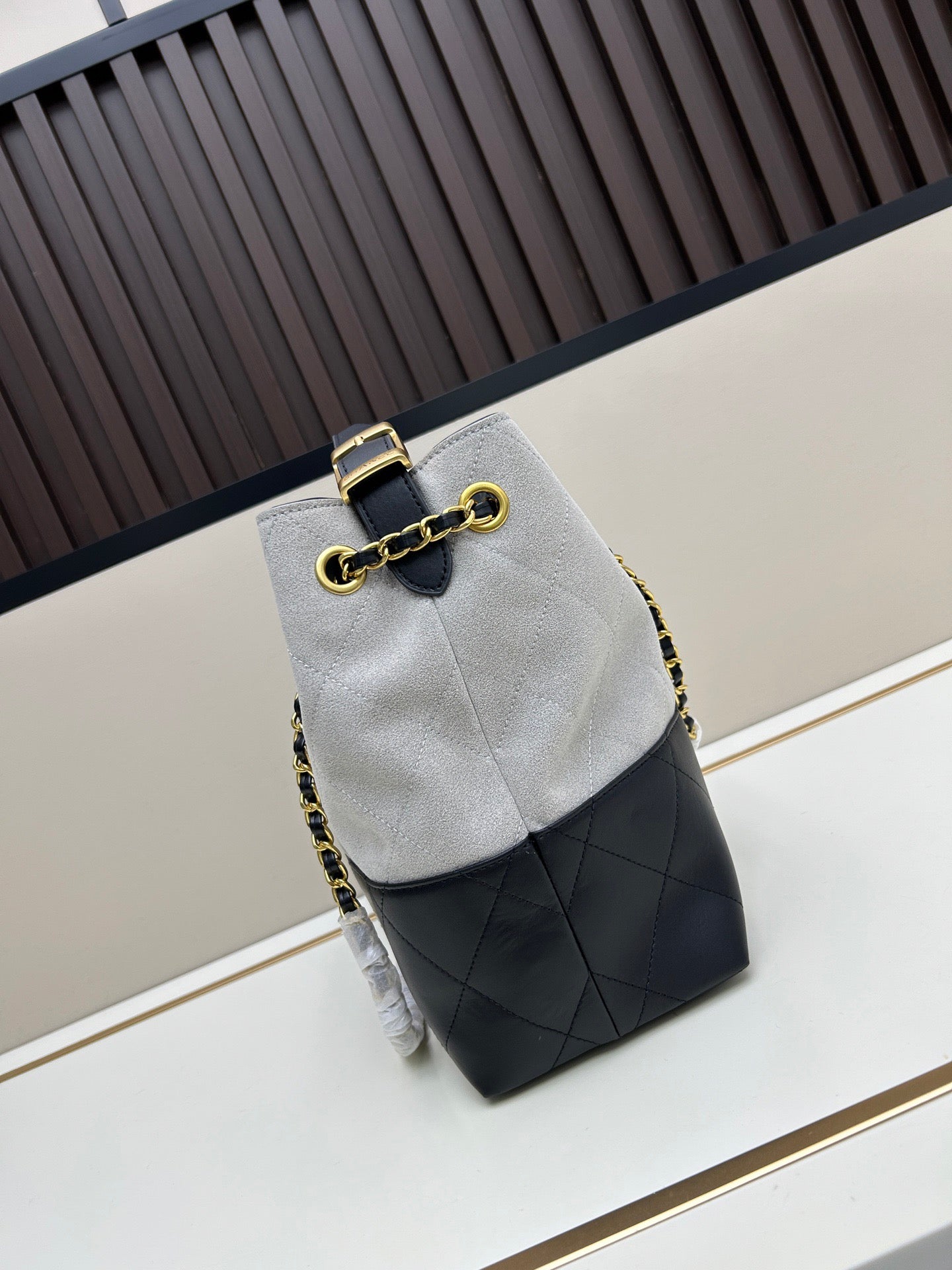 25A Handcrafted Collection Suede and Leather Tote Bag