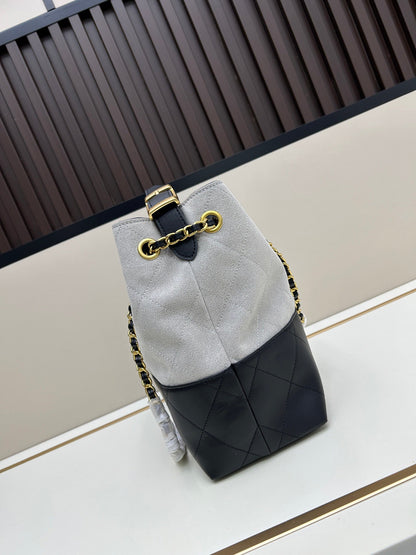 25A Handcrafted Collection Suede and Leather Tote Bag