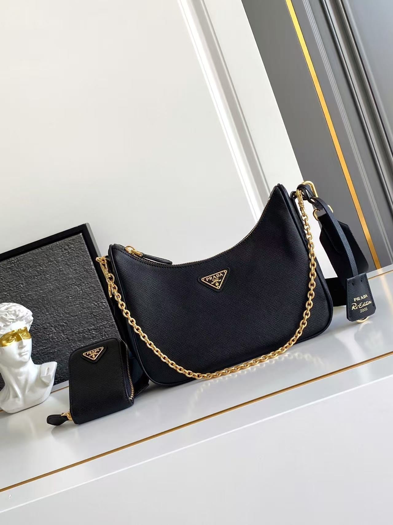 Re-Edition 2005 Saffiano leather bag 1BH204