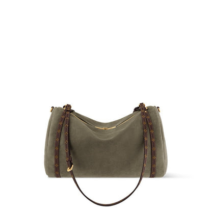 2026 Express MM Handbag Khaki Suede Calfskin M29230
