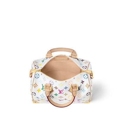 2026 Speedy Bandoulière 25 Handbag in Monogram Multicolore White Canvas M13085