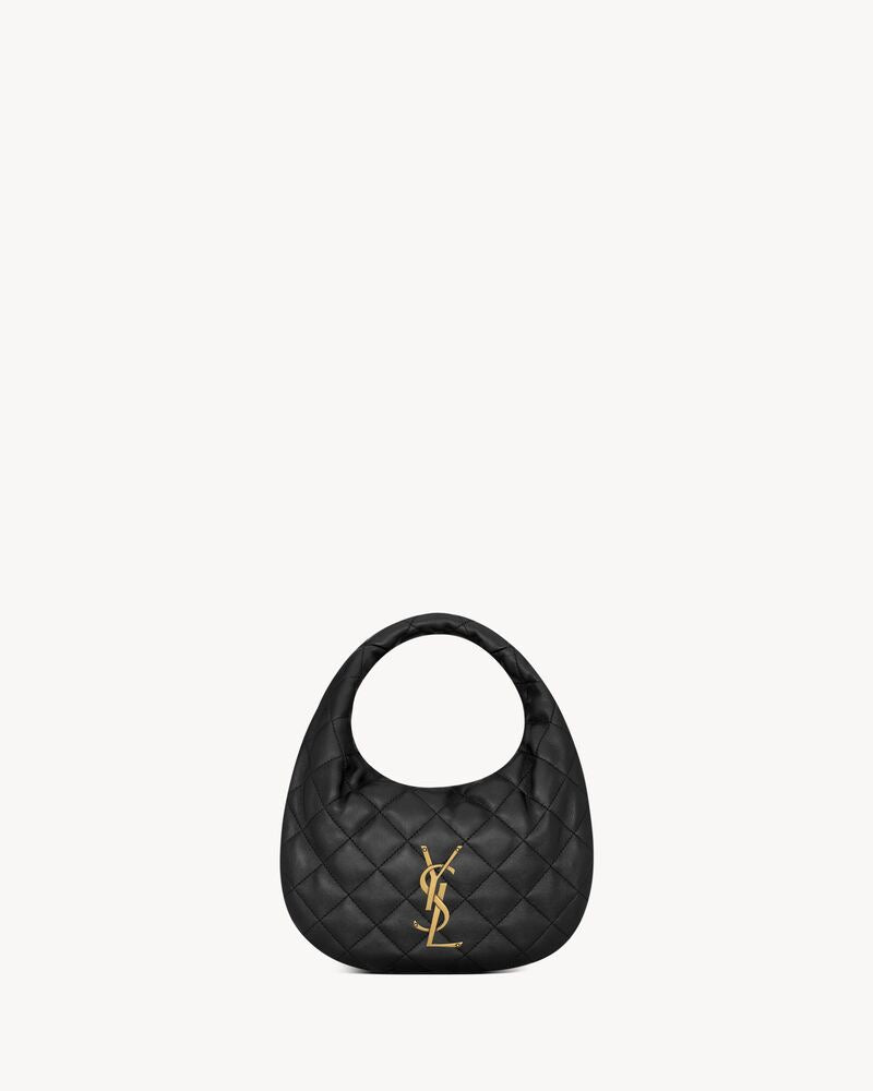 2026 Icarino Black Quilted Nappa Leather Handbag 851689AAANG1000
