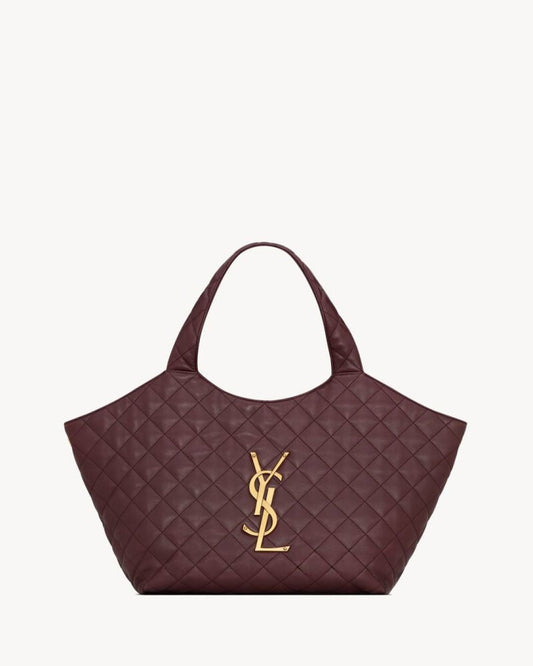2026 ICARE Burgundy Quilted Lambskin Extra-Large Tote Bag 858191AAANG6195