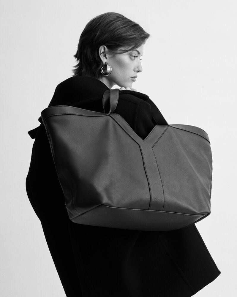 2026 Y Tote Bag, Black Grained Calfskin 817602AAEB31000
