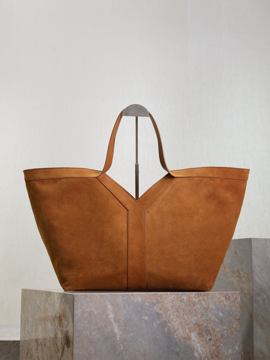 2026 Y Dark Caramel Suede Tote Bag 817602C0X0W2924