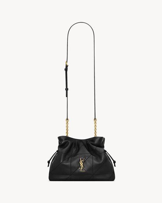 2026 Jamie Black Lambskin Drawstring Shoulder Bag 862712AAB321000