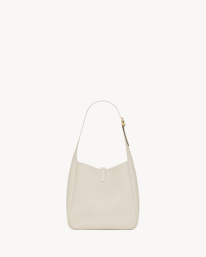 2026 Small Le 5 à 7 Supple Ivory White Leather Shoulder Bag 713938AAAUQ9207