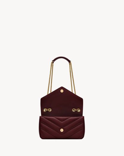 2026 Loulou Series Large  Deep Burgundy Lambskin Shoulder Bag 803541AAEAX6197