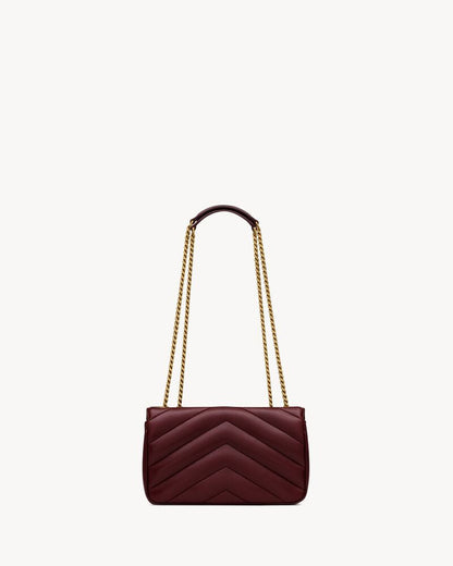 2026 Loulou Series Medium Deep Burgundy Lambskin Shoulder Bag 801439AAEAX6197