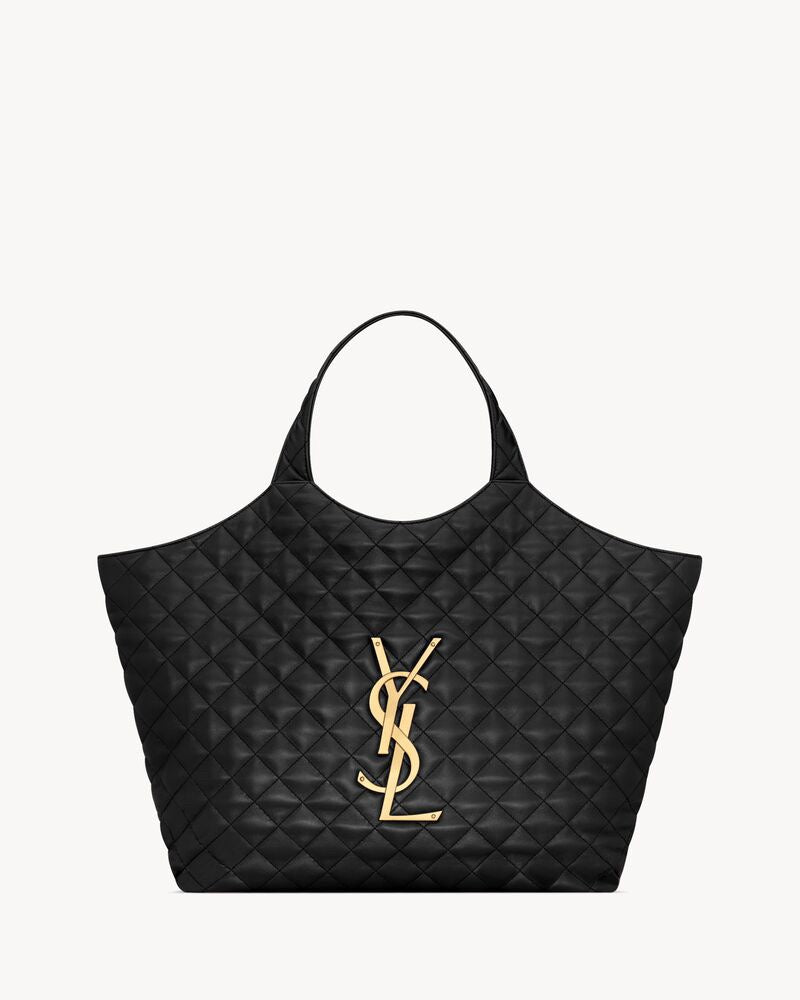 2026 ICARE Black Quilted Lambskin Extra-Large Tote Bag 698651AAANG1000
