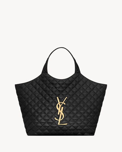 2026 ICARE Black Quilted Lambskin Extra-Large Tote Bag 698651AAANG1000