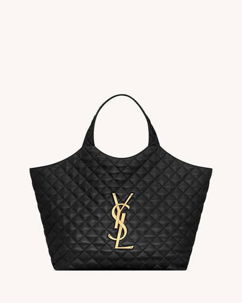 2026 ICARE Black Quilted Lambskin Extra-Large Tote Bag 698651AAANG1000