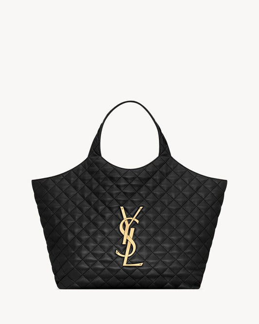 2026 ICARE Black Quilted Lambskin Extra-Large Tote Bag 698651AAANG1000
