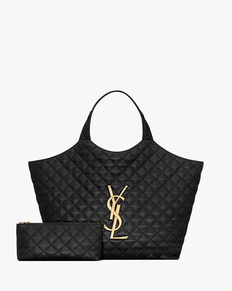 2026 ICARE Black Quilted Lambskin Extra-Large Tote Bag 698651AAANG1000
